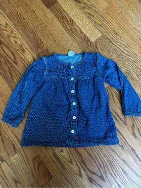 Alana (Euro brand) 2T/92cm chambray/denim dot shirt
